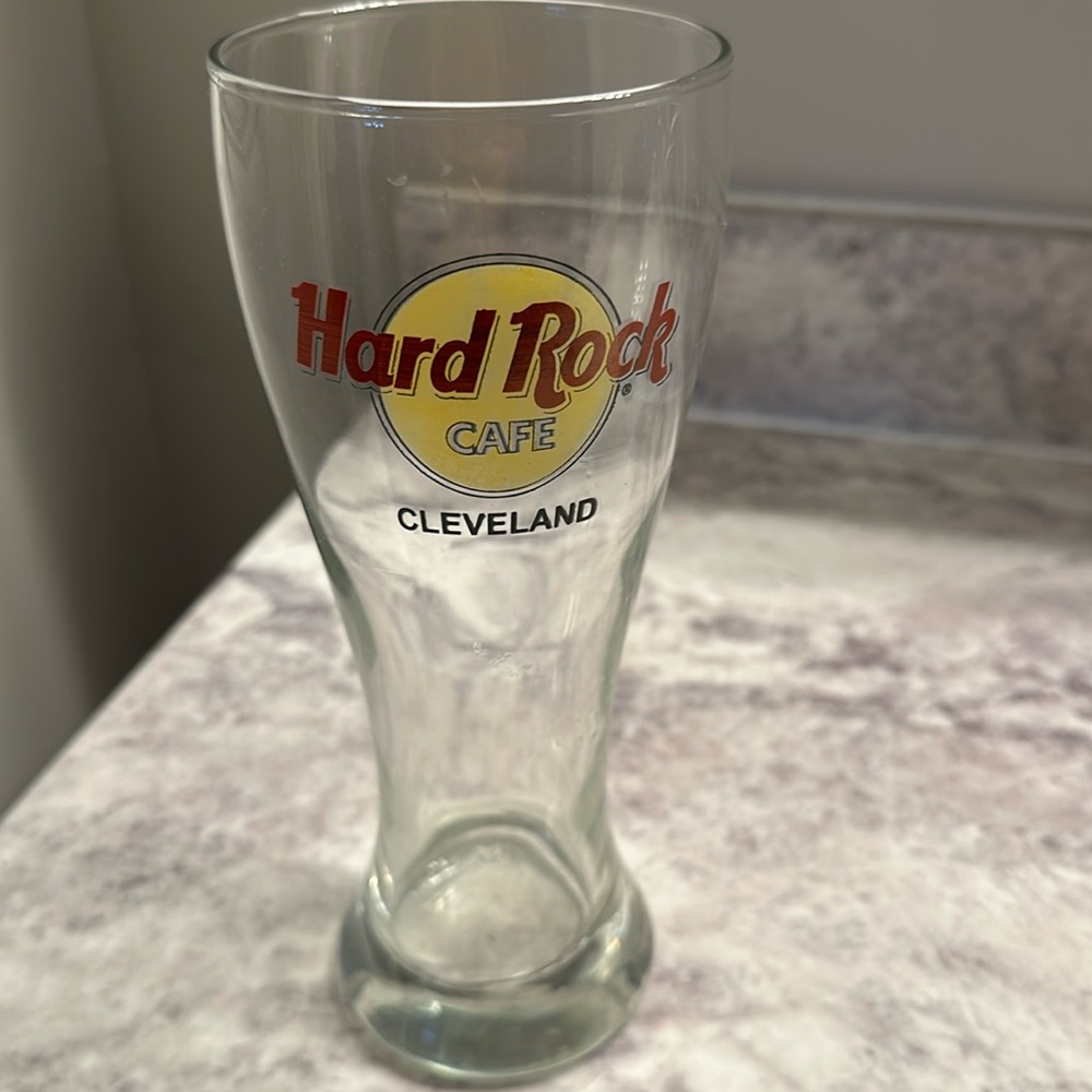 Hard Rock Cafe Pilsner Glass CLEVELAND Ohio